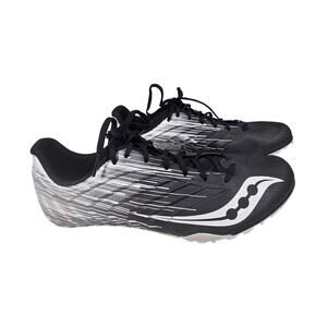 SAUCONY MEN’S SPITFIRE 5 TRACK SPIKES – BLACK/WHITE – SIZE US 9.5 – S29055-100